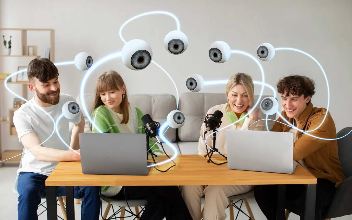 Концепция коллажа «Большой брат»